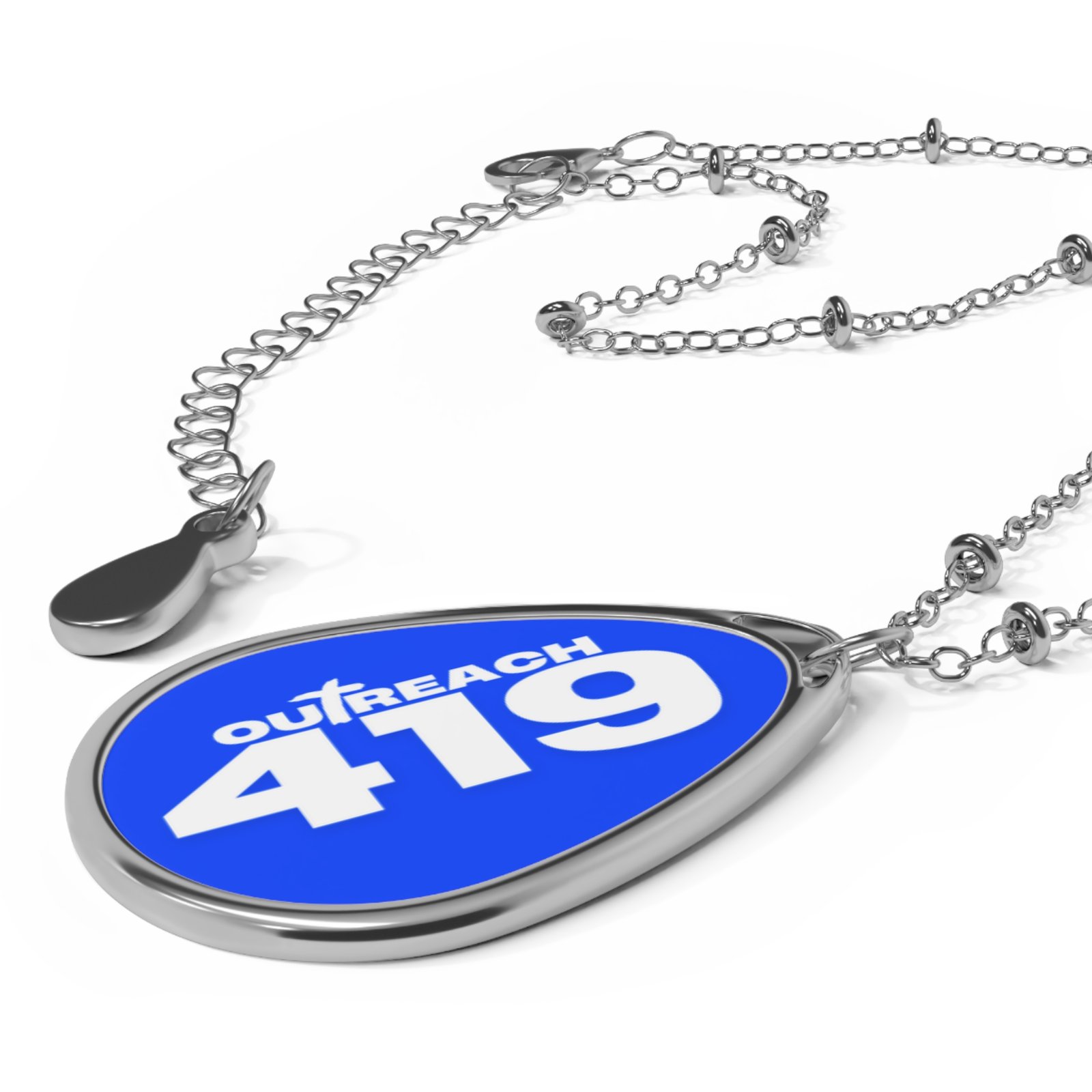 Outreach 419 Oval Necklace - Meaningful Silver Pendant for Everyday Wear - Image 3