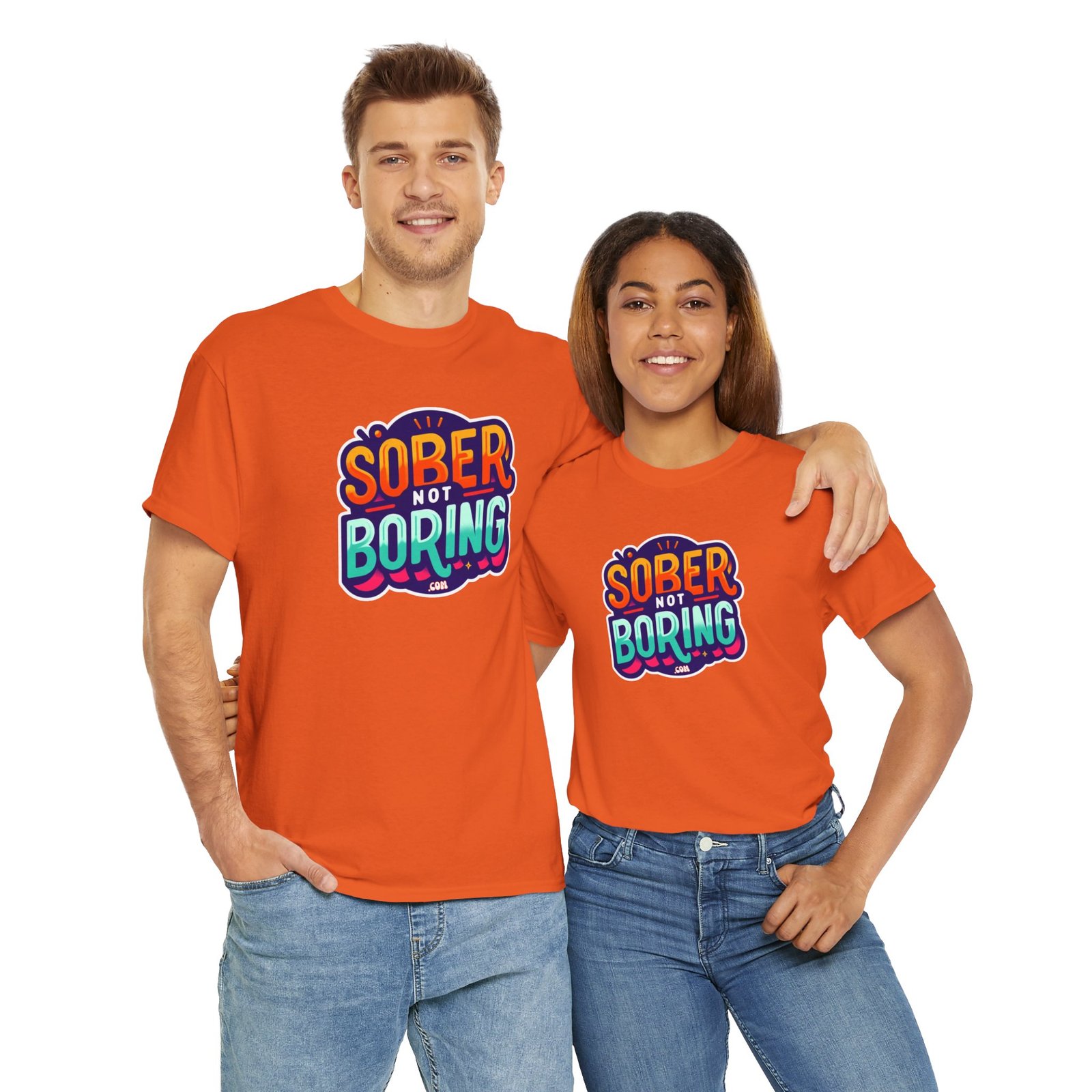 Sober Not Boring Unisex Heavy Cotton Tee - Image 17