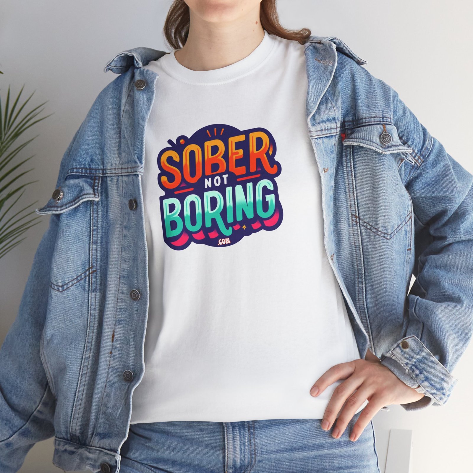 Sober Not Boring Unisex Heavy Cotton Tee - Image 13