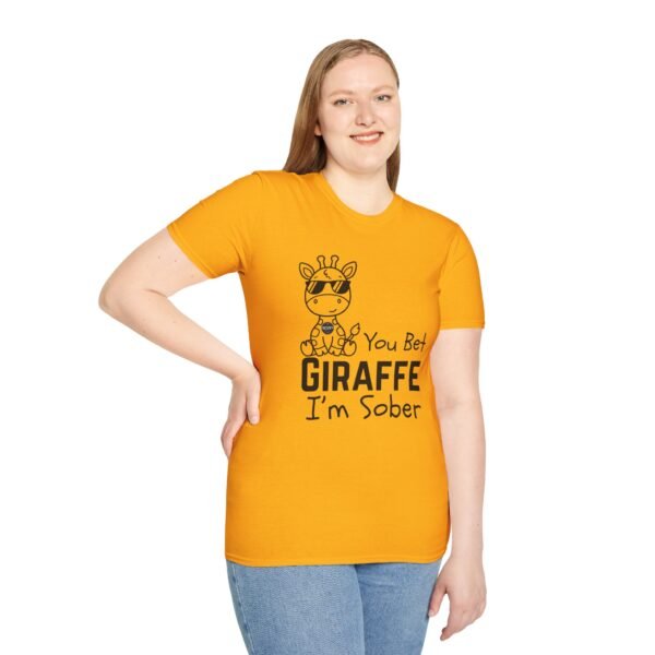 You Bet Giraffe I'm Sober T-Shirt, Funny Gift Tee, Unisex Joke Shirt, Animal Lover Apparel, Quirky Party Top