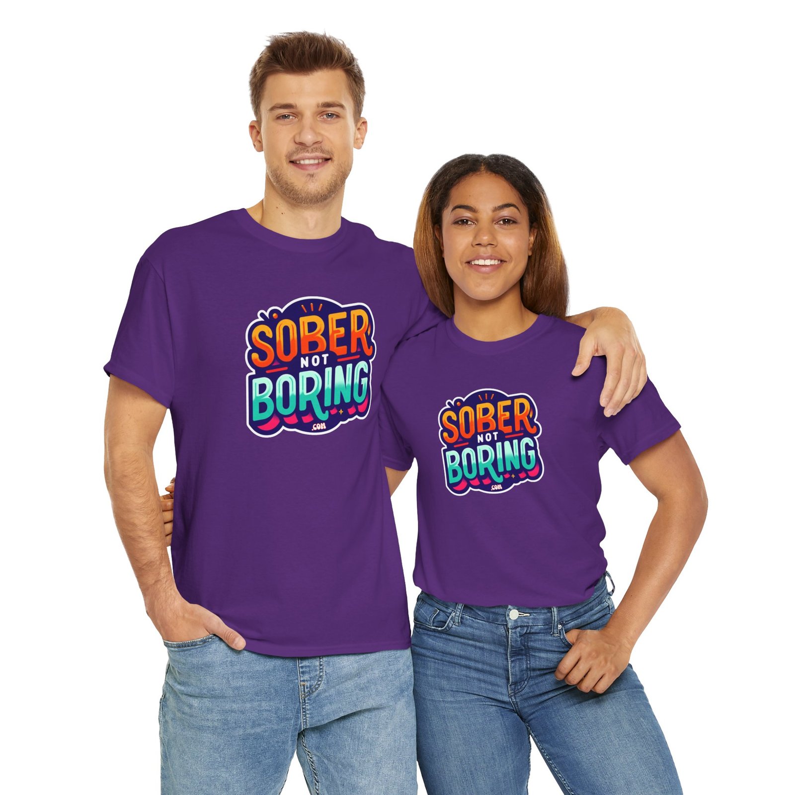 Sober Not Boring Unisex Heavy Cotton Tee - Image 7
