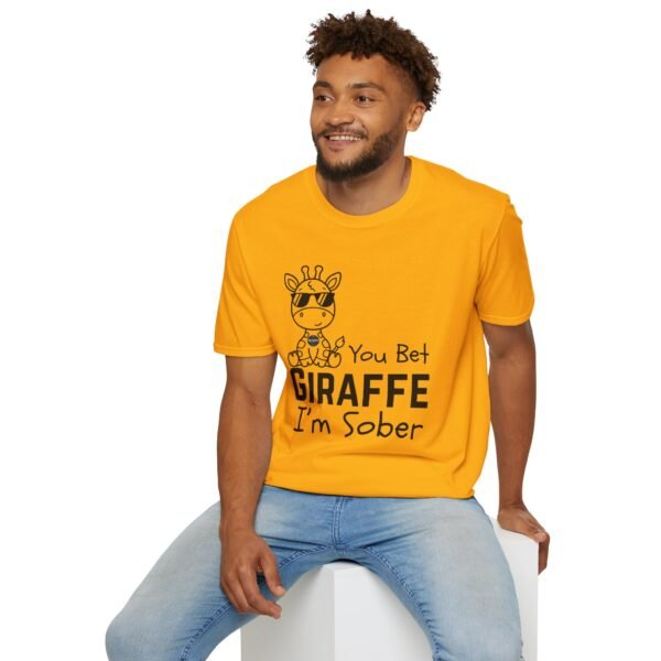 You Bet Giraffe I'm Sober T-Shirt, Funny Gift Tee, Unisex Joke Shirt, Animal Lover Apparel, Quirky Party Top - Image 3