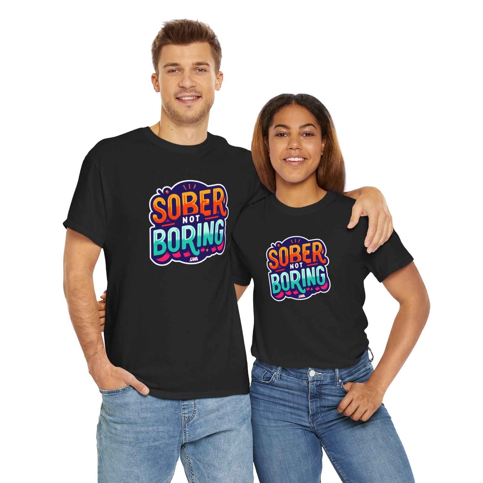 Sober Not Boring Unisex Heavy Cotton Tee - Image 10