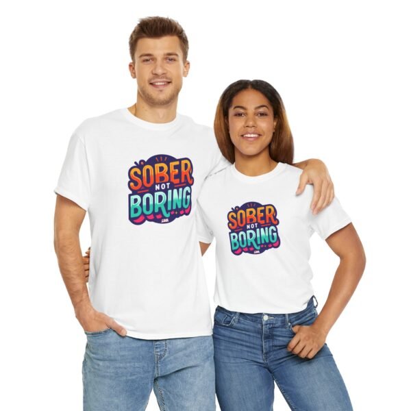 Sober Not Boring Unisex Heavy Cotton Tee - Image 14