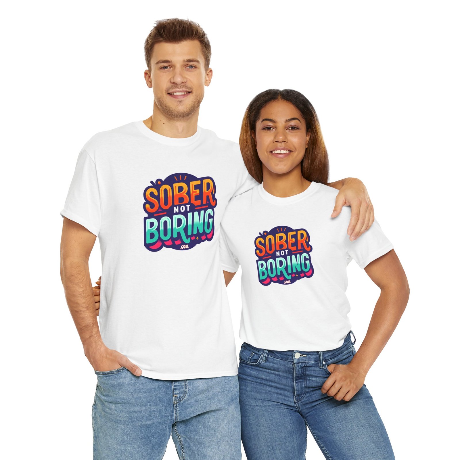 Sober Not Boring Unisex Heavy Cotton Tee - Image 14