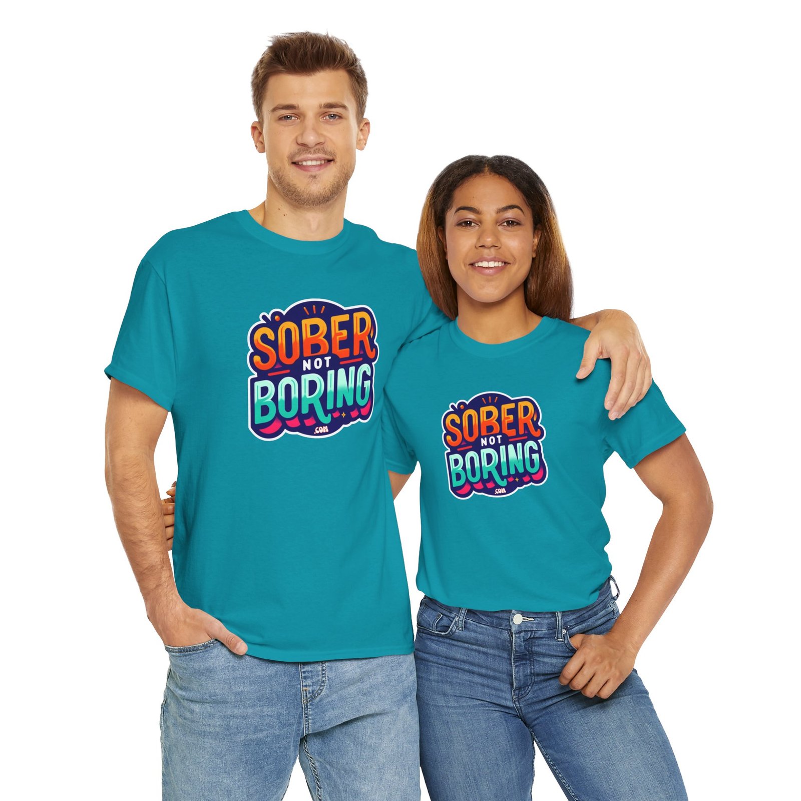 Sober Not Boring Unisex Heavy Cotton Tee - Image 4