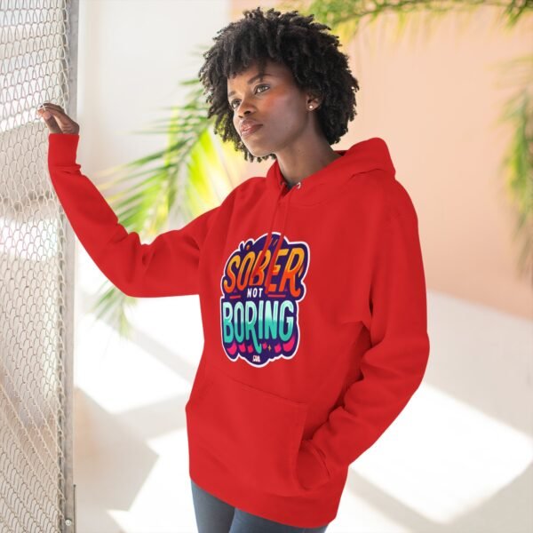 Sober Not Boring Hoodie, Fun Sober Apparel, Motivational Fleece Sweatshirt, Recovery Gift, - Image 19