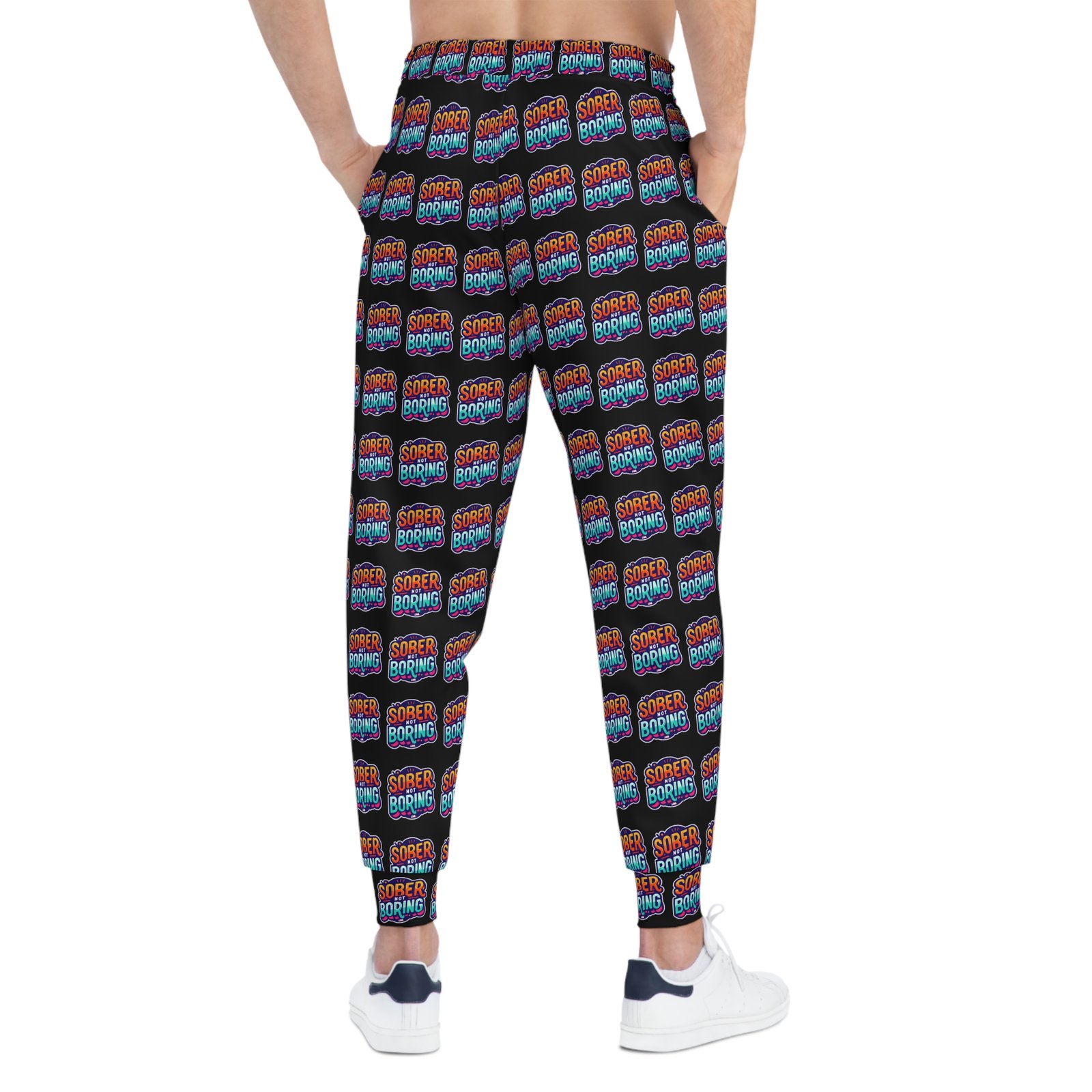 Sober Not Boring All Over Print Jogging Pants - Image 4