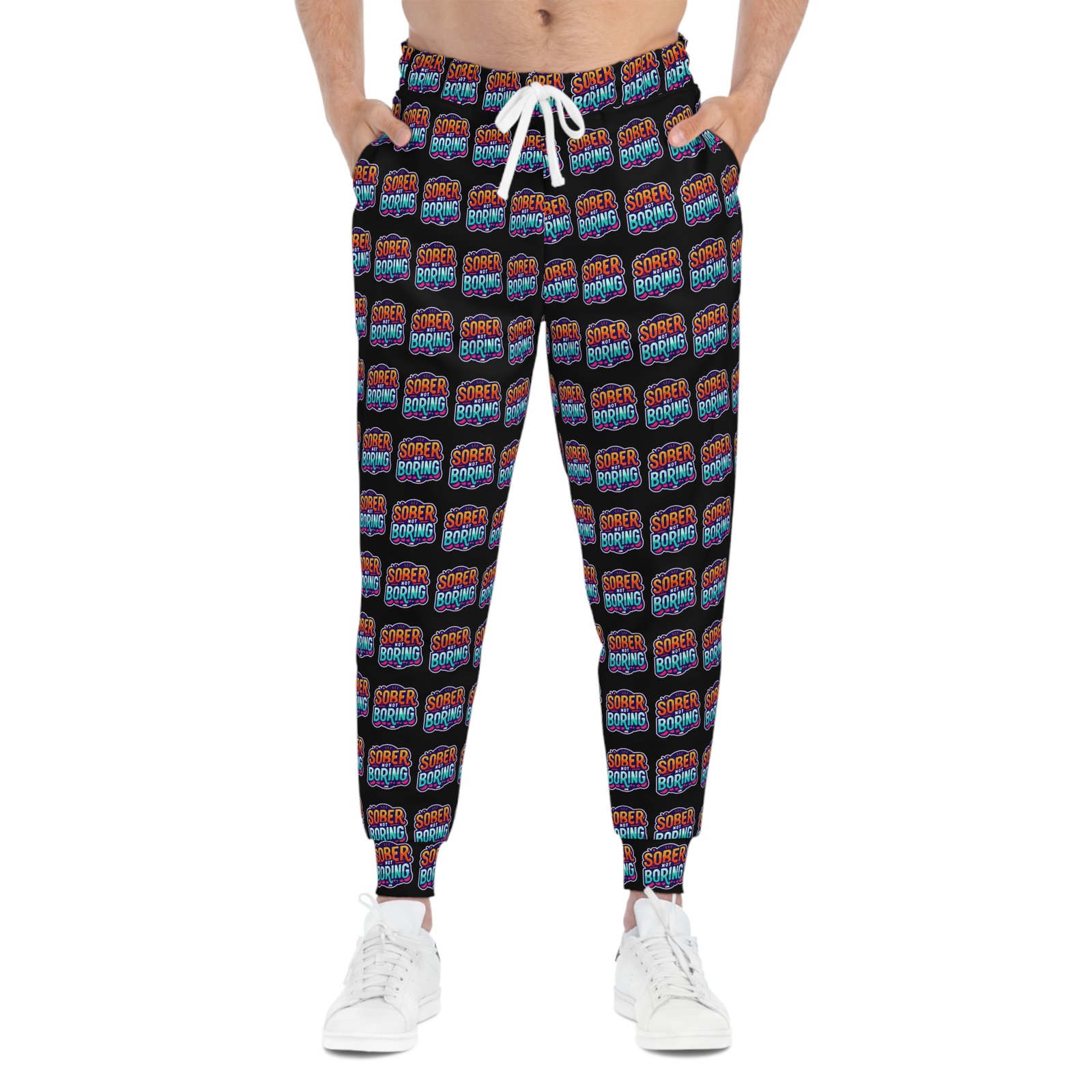 Sober Not Boring All Over Print Jogging Pants - Image 3